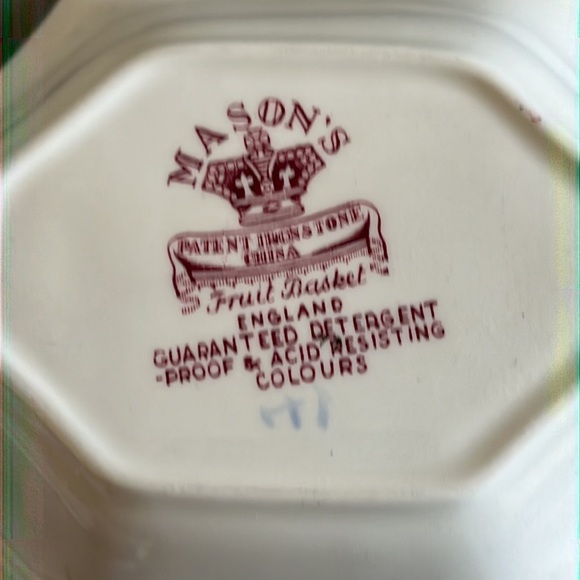 Vintage Mason's Ironstone Fruit Basket Red Candy‎ Nut Dish England - Picture 6 of 8